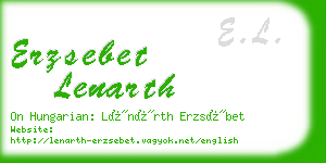 erzsebet lenarth business card